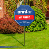 ANNKE 10" Heavy Duty 100% Aluminum Security Sign, Reflective & Fade Resistant Outdoor Surveillance Warning Sign for Home/Yard/Property Protection