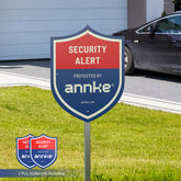 2PCS ANNKE 10" Heavy Duty 100% Aluminum Security Sign, Reflective & Fade Resistant Outdoor Surveillance Warning Sign for Home/Yard/Property Protection