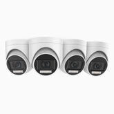 ADL500 - 4-Pack 3K Dual Light Wired CCTV Security Camera, Colour & IR Night Vision, 3072*1728 Resolution, f/1.2 Super Aperture, 4-in-1 Output Signal, Built-in Microphone, IP67