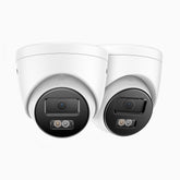 C1200 - 2-Pack 4K 12MP Outdoor Dual Light PoE Security Camera, Colour & IR Night Vision, Human & Vehicle Detection, H.265+, Built-in Microphone, Max. 512 GB Local Storage, IP67