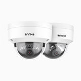 C1200 - 2-Pack 4K 12MP Outdoor Dual Light PoE Security Camera, Colour & IR Night Vision, Human & Vehicle Detection, H.265+, Built-in Microphone, Max. 512 GB Local Storage, IP67