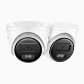 C500 - 2 Pcs 3K Outdoor Dual Light PoE Security IP Camera, Color & IR Night Vision, 3072 × 1728 @ 20fps, Smart Human & Vehicle Detection, Built-in Microphone, IP67