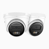 C500 - 2 Pcs 3K Outdoor Dual Light PoE Security IP Camera, Color & IR Night Vision, 3072 × 1728 @ 20fps, Smart Human & Vehicle Detection, Built-in Microphone, IP67