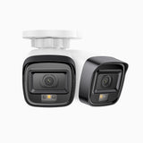 C500 - 2 Pcs 3K Outdoor Dual Light PoE Security IP Camera, Color & IR Night Vision, 3072 × 1728 @ 20fps, Smart Human & Vehicle Detection, Built-in Microphone, IP67