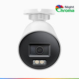 NightChroma<sup>TM</sup> NCBR800 - 4K Outdoor PoE Security Camera, Red Blue Flashing Lights & Siren, 3840*2160@25 fps, Acme Color & IR Night Vision, Human & Vehicle Detection, Two-Way Audio, IP67 Weatherproof, All-Metal Housing