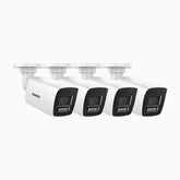 C800 - 4 Pcs 4K Ultra HD Outdoor PoE Security CCTV Camera, EXIR 2.0 Night Vision, Built-in Microphone & SD Card Slot, RTSP Supported