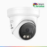 NightChroma<sup>TM</sup> NCBR800 - 4K Outdoor PoE Security Camera, Red Blue Flashing Lights & Siren, 3840*2160@25 fps, Acme Color & IR Night Vision, Human & Vehicle Detection, Two-Way Audio, IP67 Weatherproof, All-Metal Housing