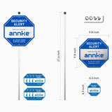 2PCS ANNKE 10" Heavy Duty 100% Aluminum Security Sign, with Ground Stake & 16 Window Stickers, Reflective & Fade Resistant Outdoor Surveillance Warning Sign for Home, Yard, Property Protection
