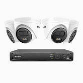 H500 - 5MP 4 Channel 4 Cameras PoE Security CCTV System, EXIR 2.0 Night Vision, Built-in Mic & SD Card Slot, RTSP Supported, Works with Alexa, IP67