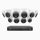 H500 - 3K Super HD 16 Channel 10 Cameras PoE Security System, Color & IR Night Vision, 3072 × 1728 @ 20fps, Smart Human & Vehicle Detection, Built-in Microphone, IP67