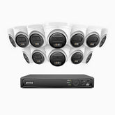 H500 - 3K Super HD 16 Channel 12 Cameras PoE Security System, Color & IR Night Vision, 3072 × 1728 @ 20fps, Smart Human & Vehicle Detection, Built-in Microphone, IP67