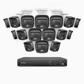 H500 - 3K Super HD 16 Channel 16 Cameras PoE Security System, Color & IR Night Vision, 3072 × 1728 @ 20fps, Smart Human & Vehicle Detection, Built-in Microphone, IP67