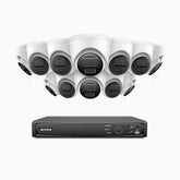 H300 - 2K 3MP 16 Channel 12 Cameras PoE Security System, EXIR 2.0 Night Vision, Motion Detection, H.265+, IP67 Waterproof