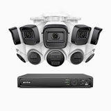 H300 - 2K 3MP 16 Channel PoE Security System with 5 Bullet & 5 Turret Cameras, EXIR 2.0 Night Vision, Motion Detection, H.265+, IP67 Waterproof