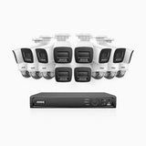 H800 - 4K 16 Channel PoE Security CCTV System with 10 Bullet & 6 Dome (IK10) Cameras, Vandal-Resistant, Human & Vehicle Detection, Colour & IR Night Vision, Built-in Mic, RTSP Supported