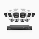 H800 - 4K 16 Channel PoE Security CCTV System with 6 Bullet & 4 Dome (IK10) Cameras, Vandal-Resistant, Human & Vehicle Detection, Built-in Mic, Colour & IR Night Vision, RTSP Supported