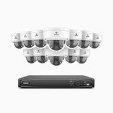 HZ804 - 4K 16 Channel 12 Cameras PoE Security System, 4X Optical Zoom, 2.8 - 12 MM Motorized Varifocal Lens, Smart Dual Light Night Vision, Motion Detection 2.0, Built-In Microphone, Siren & Strobe Alarm, Upgraded Version