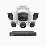 H1200 - 4K 12MP 8 Channel PoE Security System with 3 Bullet & 3 Turret Cameras, Colour & IR Night Vision, Human & Vehicle Detection, H.265+, Built-in Microphone, Max. 512 GB Local Storage, IP67