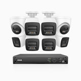 H800 - 4K 8 Channel PoE Security CCTV System with 6 Bullet & 2 Turret Cameras, Human & Vehicle Detection, Colour & IR Night Vision, Built-in Mic, RTSP Supported