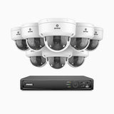 HZ804 - 4K 8 Channel 8 Cameras PoE Security System, 4X Optical Zoom, 2.8 - 12 MM Motorized Varifocal Lens, Smart Dual Light Night Vision, Motion Detection 2.0, Built-In Microphone, Siren & Strobe Alarm, Upgraded Version