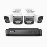 H800 - 4K 8 Channel 4 Cameras PoE Security CCTV System, Human & Vehicle Detection, Built-in Mic, Colour & IR Night Vision, RTSP Supported