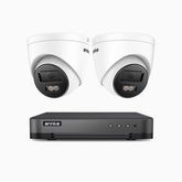H800 - 4K 8 Channel 2 Cameras PoE Security CCTV System, Human & Vehicle Detection, Colour & IR Night Vision, Built-in Mic, RTSP Supported
