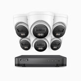 H800 - 4K 8 Channel 6 Cameras PoE Security CCTV System, Human & Vehicle Detection, Colour & IR Night Vision, Built-in Micphone, RTSP Supported