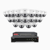 H500 - 5MP 32 Channel 20 Cameras PoE Security CCTV System, EXIR 2.0 Night Vision, Built-in Mic & SD Card Slot, Works with Alexa, 16-Port PoE Switch Included, IP67