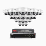 H500 - 5MP 32 Channel 24 Cameras PoE Security CCTV System, EXIR 2.0 Night Vision, Built-in Mic & SD Card Slot, Works with Alexa, 16-Port PoE Switch Included, IP67