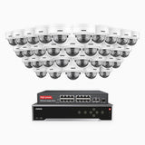 H800 - 4K 32 Channel 32 Cameras PoE Security CCTV System, Human & Vehicle Detection, Colour & IR Night Vision, Built-in Mic, RTSP Supported, 16-Port PoE Switch Included