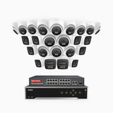 H800 - 4K 32 Channel PoE Security CCTV System with 10 Bullet & 14 Turret Cameras, Human & Vehicle Detection, Colour & IR Night Vision, Built-in Mic, RTSP Supported, 16-Port PoE Switch Included