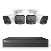 4K UHD PoE Outdoor Security Camera Systems, 8 x Channel 8MP NVR / 4 x 5MP Bullet IP Camera Kit, Color Night Vision, Human & Vehicle & Package & Pet AI Detection, Color Night Vision, Two-Way Audio