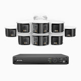 FDH800 - 8 Channel PoE Security System with 8 X 8MP UHD Dual Lens Cameras, 180° Panoramic View, Smart Dual Light Night Vision, Two-Way Audio, Active Siren & Alarm, Human & Vehicle Detection, IP67