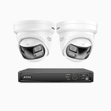 FDH800P - 8MP UHD 8 Channel 2 Dual Lens Cameras PoE Security System, 180° Panoramic View, All-Metal Housing, Smart Motion 2.0, Dual Light Night Vision, Two-Way Audio, Active Siren & Alarm, Human & Vehicle Detection, IP67