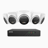 H500 - 3K Super HD 8 Channel 5 Cameras PoE Security System, Color & IR Night Vision, 3072 × 1728 @ 20fps, Smart Human & Vehicle Detection, Built-in Microphone, IP67