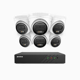 H500 - 3K Super HD 8 Channel 6 Cameras PoE Security System, Color & IR Night Vision, 3072 × 1728 @ 20fps, Smart Human & Vehicle Detection, Built-in Microphone, IP67