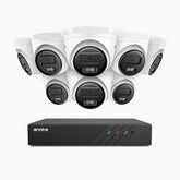 H500 - 3K Super HD 8 Channel 8 Cameras PoE Security System, Color & IR Night Vision, 3072 × 1728 @ 20fps, Smart Human & Vehicle Detection, Built-in Microphone, IP67