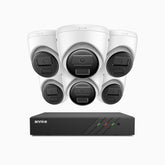 H300 - 2K 3MP 8 Channel 6 Cameras PoE Security System, EXIR 2.0 Night Vision, Motion Detection, H.265+, IP67 Waterproof