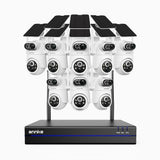 WBS400P - 4MP 8 Channel 8 Dual-Lens Cameras Outdoor Wireless NVR Security System, 100% Wire-Free, 9000mAh Battery & Solar Powered, 350° Pan & 90° Tilt, PIR Human Detection, Two-Way Audio