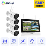 WTL500 - 5MP 4 Channel 4 Cameras Wireless NVR CCTV System with 7″ Monitor, EXIR Night Vision, Two-Way Audio, Built-in Microphone, Works with Alexa, IP66