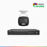 NightChroma<sup>TM</sup> NAK500 - Updated Version, 3K 8 Channel 1 Camera TVI Security System, Acme Colour Night Vision, 2960 × 1665 Resolution, f/1.0 Aperture (0.001 Lux), Built-in Microphone, IP67