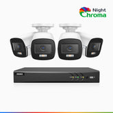 NightChroma<sup>TM</sup> NAK500 - Updated Version, 3K 8 Channel 4 Cameras TVI Security System, Acme Colour Night Vision, 2960 × 1665 Resolution, f/1.0 Aperture (0.001 Lux), Built-in Microphone, IP67
