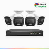 NightChroma<sup>TM</sup> NAK500 - Updated Version, 3K 8 Channel 4 Cameras TVI Security System, Acme Colour Night Vision, 2960 × 1665 Resolution, f/1.0 Aperture (0.001 Lux), Built-in Microphone, IP67