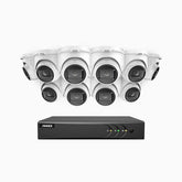 EL200 - 1080p 16 Channel Outdoor Wired Security CCTV System with 10 Cameras, 3.6 MM Lens, Smart DVR with Human & Vehicle Detection, 66 ft Infrared Night Vision, 4-in-1 Output Signal, IP67