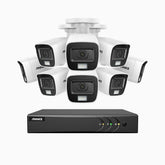 ADLK500 - 3K 16 Channel 8 Dual Light Cameras Wired Security System, Colour & IR Night Vision, 3072*1728 Resolution, f/1.2 Super Aperture, 4-in-1 Output Signal, Built-in Microphone, IP67