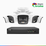 NightChroma<sup>TM</sup> NAK200 - 1080P 8 Channel 5 Cameras Wired CCTV System, Acme Colour Night Vision, f/1.0 Super Aperture, 0.001 Lux, 121° FoV, Active Alignment