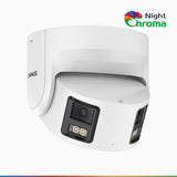 NightChroma<sup>TM</sup> NCD800 - 4K Outdoor Panoramic PoE Dual Lens Security Camera with f/1.0 Super Aperture (0.0005 Lux), Acme Colour Night Vision, Active Siren and Strobe, Human & Vehicle Detection, Intelligent Behavior Analysis, Two-Way Audio