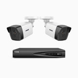 H500 - 5MP 4 Channel 2 Cameras PoE Security CCTV System, EXIR 2.0 Night Vision, Built-in Mic & SD Card Slot, RTSP Supported, Works with Alexa, IP67
