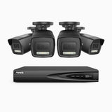 H500P - 3K 4 Channel 4 Cameras PoE Security System, Colour & IR Night Vision, 3072*1728 Resolution, f/1.6 Aperture (0.005 Lux), Human & Vehicle Detection, Built-in Microphone, IP67