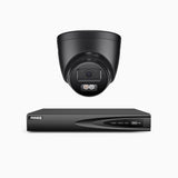 H500P - 3K 4 Channel 1 Camera PoE Security System, Colour & IR Night Vision, 3072*1728 Resolution, f/1.6 Aperture (0.005 Lux), Human & Vehicle Detection, Built-in Microphone, IP67